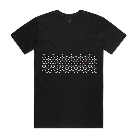 100% combed cotton classic fit black t-shirt with original in house design by The Pink Triangle. LGBTQ+ clothing brand for everyone.