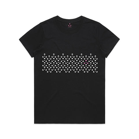 100% combed black cotton t-shirt with original in house design by The Pink Triangle. LGBTQ+ clothing brand for everyone.
