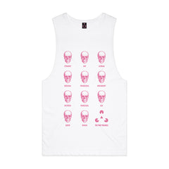 100% combed cotton white low slung vest with original in house design by The Pink Triangle. LGBTQ+ clothing brand for everyone.